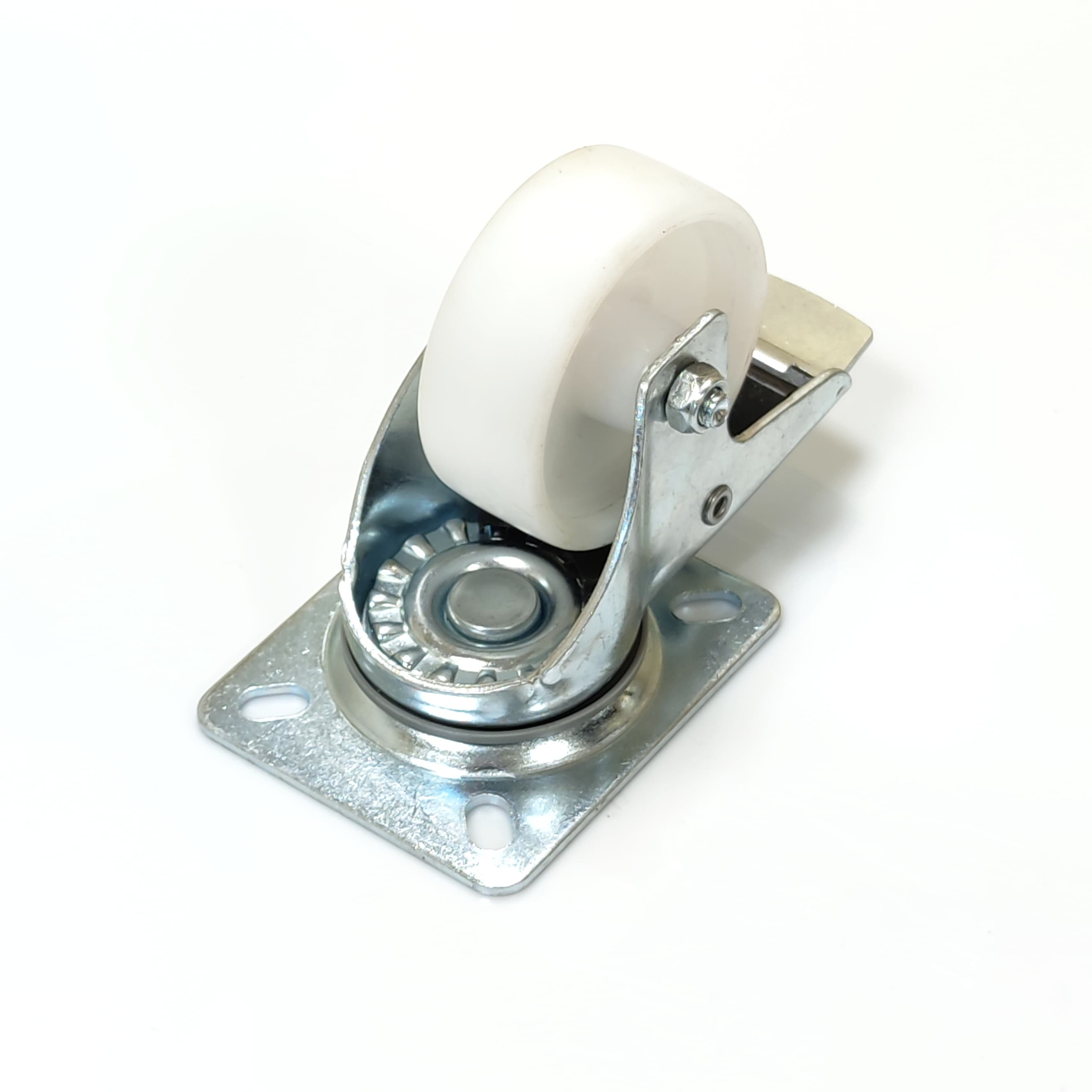 Колесо до шаф поліпропілен(d80) на площадці зі стопором 110кг/колесо