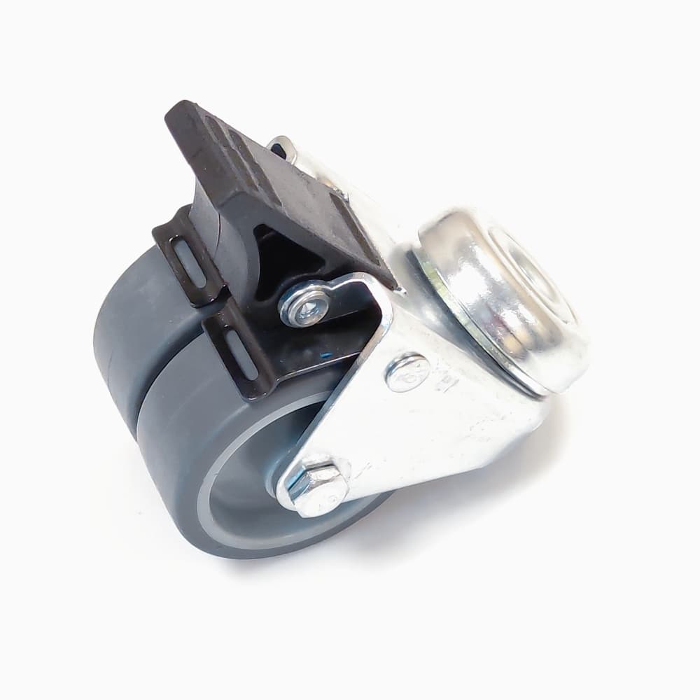 Колесо до стійок поліпропілен(d50) подвійні під болт М10 зі стопором 70кг/колесо