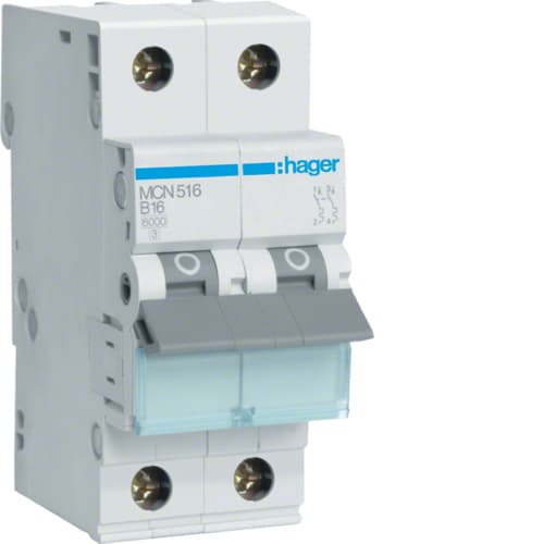 Автоматичний вимикач 1P+N 6kA C-16A 2M