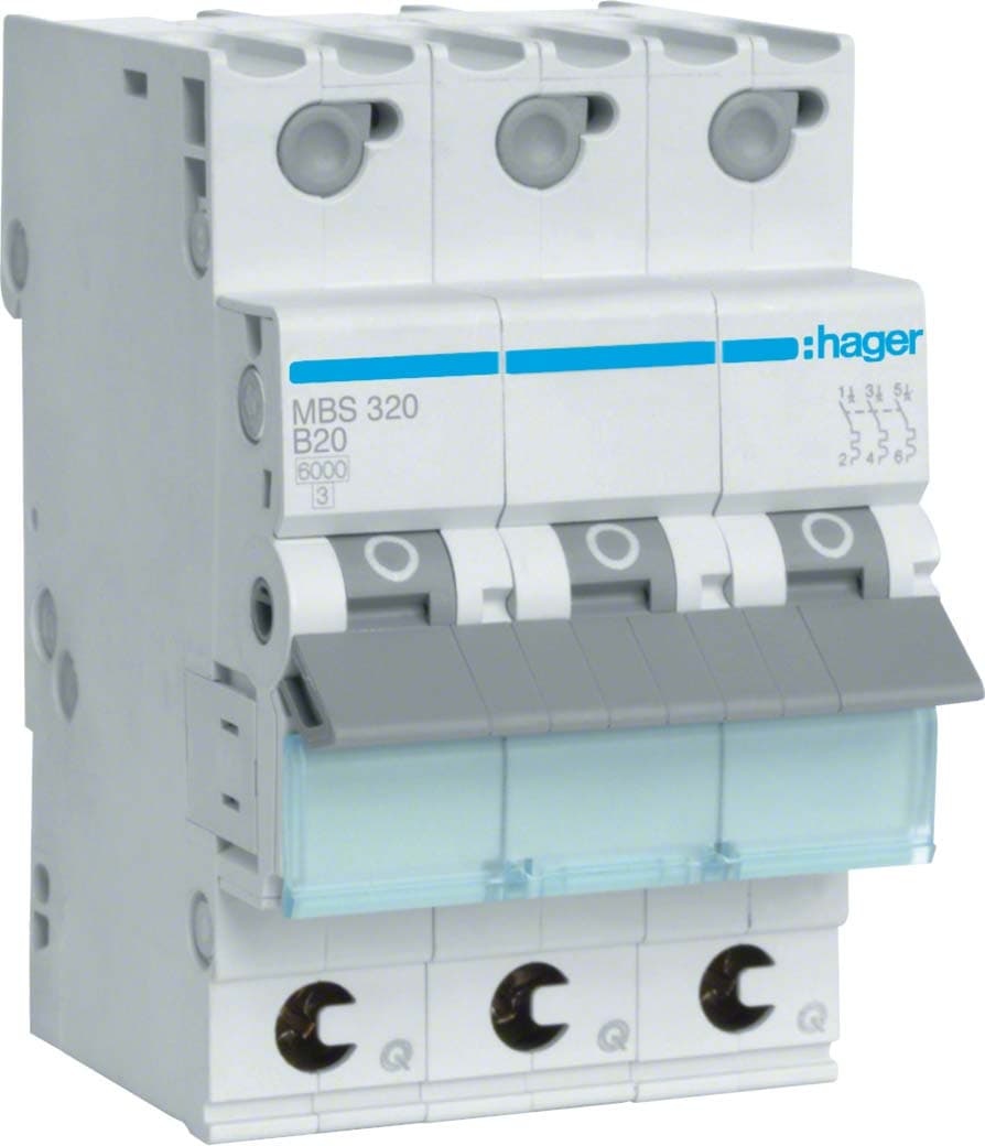 Автоматичний вимикач QC 3P 6kA B-20A 3M