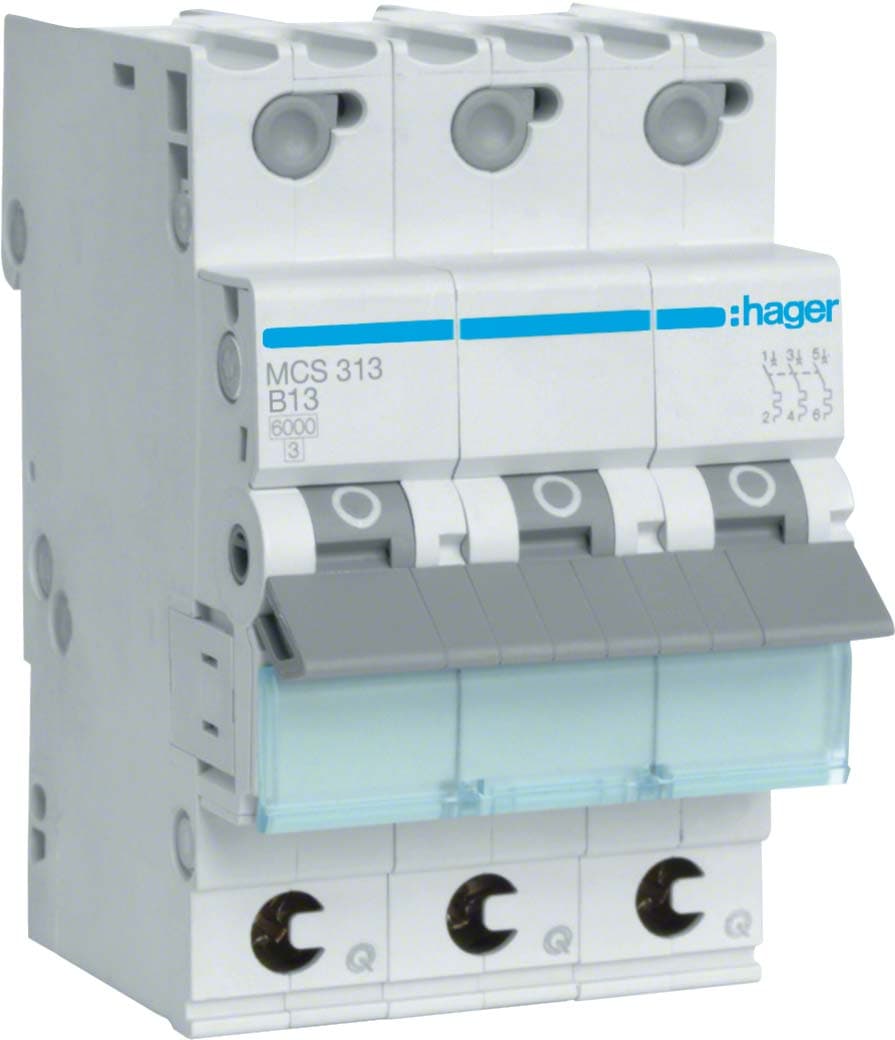 Автоматичний вимикач QC 3P 6kA C-13A 3M