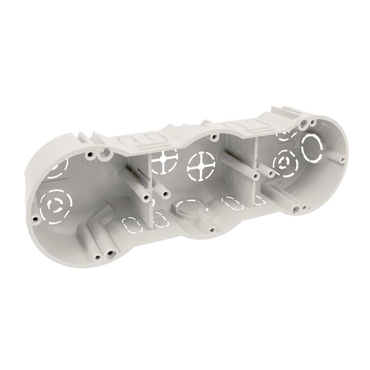 Підрозетник у стіну потрійний 45мм глиб., 70мм діам., сірий, KOPOS