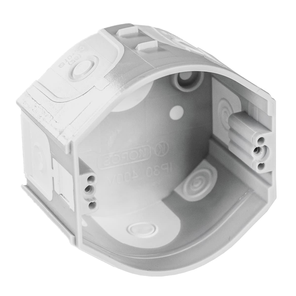 Підрозетник в стіну 45мм глиб., 73мм діам., еластичні вводи, стикуємий, сірий, KOPOS