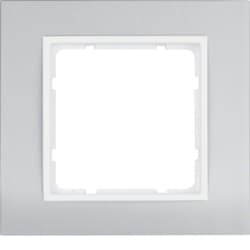 Рамка 1Х алюміній/пол.білизна B.3