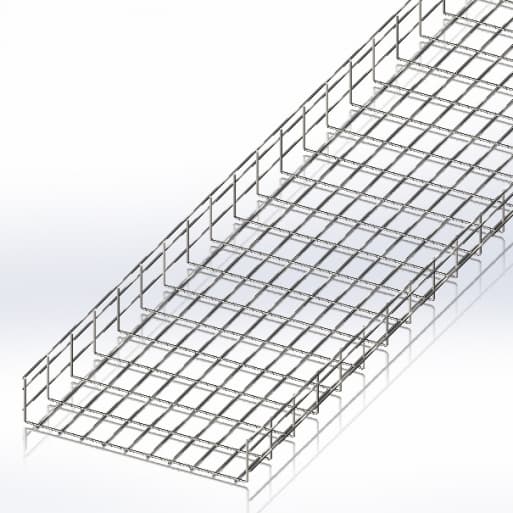 Лоток сітчастий 500х100, дріт Ø5 мм, білий цинк, 2,5м