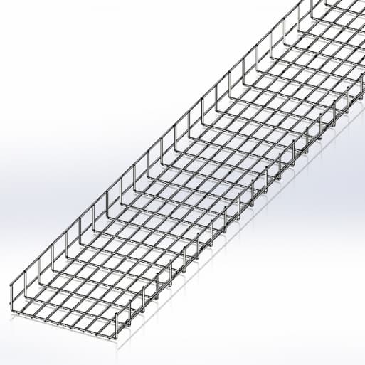 Лоток сітчастий 400х100, дріт Ø5 мм, білий цинк, 2,5м