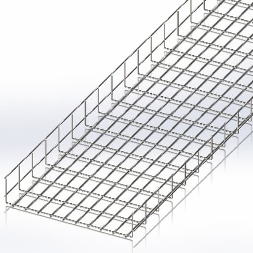 Лоток сітчастий 500х100, дріт Ø5 мм, білий цинк, 2,5м