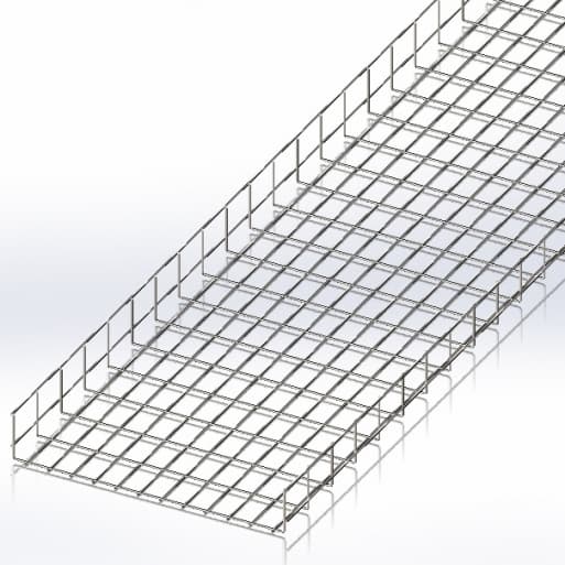 Лоток сітчастий 600х100, дріт Ø5 мм, білий цинк, 2,5м