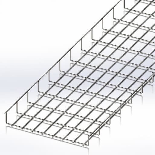 Лоток сітчастий 400х50, дріт Ø5 мм, білий цинк, 2,5м
