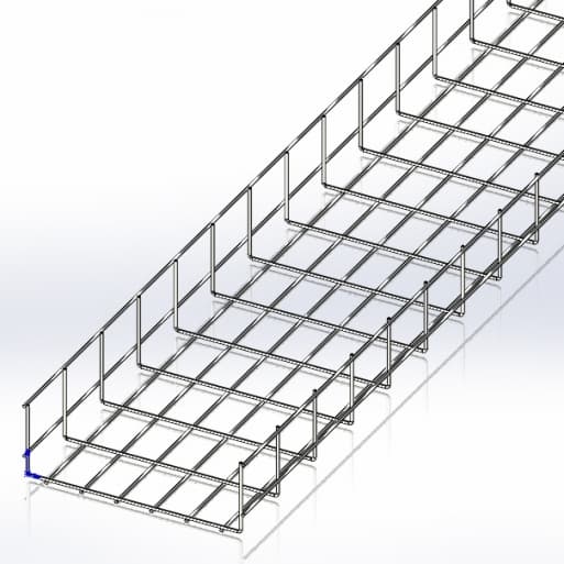 Лоток сітчастий 300х100, дріт Ø5 мм, білий цинк, 2,5м