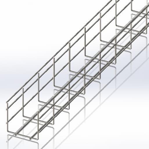 Лоток сітчастий 100х100, дріт Ø4 мм, білий цинк, 2,5м