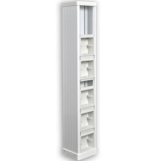 Колона двостороння, алюмінієва, 650 мм, біла, 5 підрозетників, MK