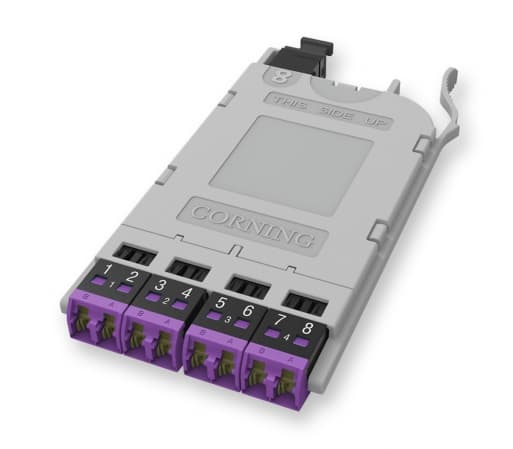EDGE8® MTP® to LC Duplex Module 8F, 50 μm multimode (OM4), violet