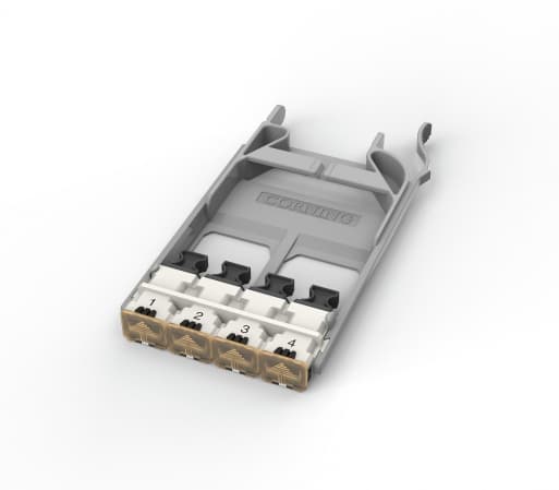 EDGE8® Adapter Panels, MTP® 32F, RPS, 4 port panel with 4 white adapters
