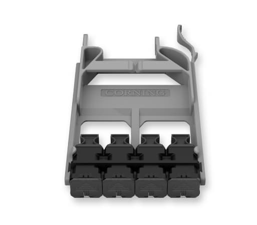 EDGE8® Adapter Panels, MTP® 32F, RPS, 4 port panel with 4 black adapters