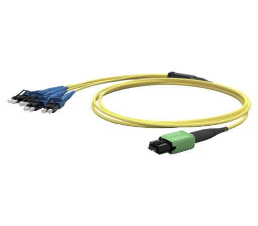 EDGE8® Non-Staggered Harness 8F, Bend-improved single-mode (OS2), MTP® PRO (pinned)