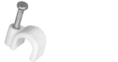 Скоба з цвяхом, 5 мм, біла.