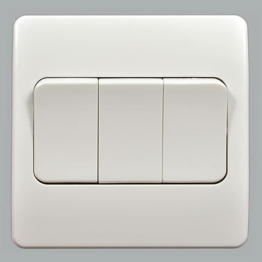 Вимикач 3-клавішний, 86x86мм, прохідний, MK