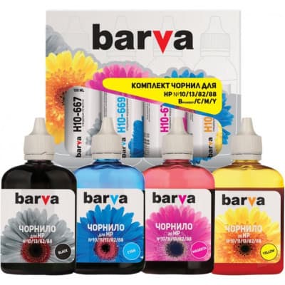Чорнило Barva HP 10/13/82/88, 4x100 мл BK/C/M/Y (H10-100-MP)