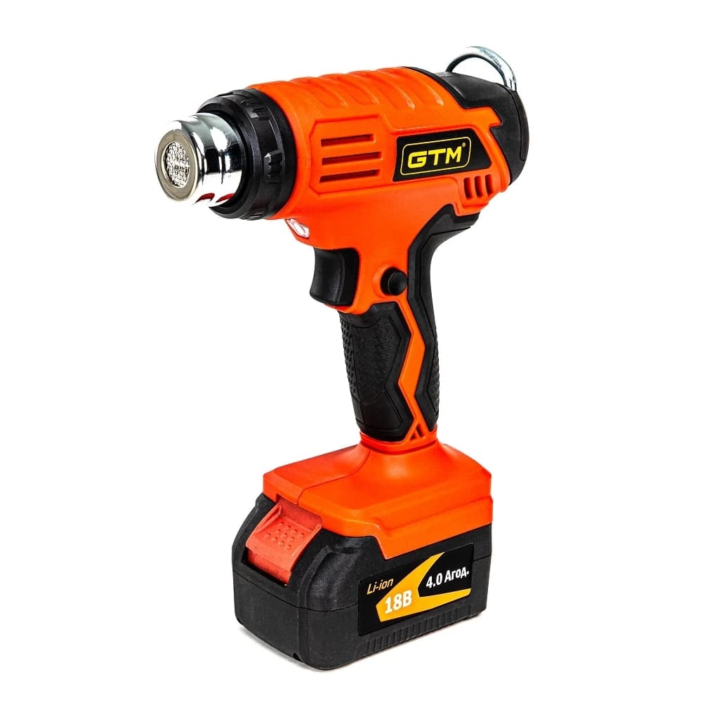 Будівельний фен GTM HGC18/550, 18V, 350/550С, 160/200л/хв, 4Ah (HGC18/550_KIT)