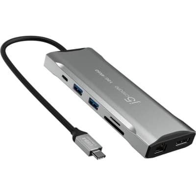 Концентратор J5create USB-C 9-in-1 2xUSB 3.2 + 2xUSB-C PD + 2xHDMI 4K + DisplayPort + SD/TF + RJ45 1000Mbps gray (JCD397-N)