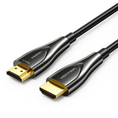 Кабель мультимедійний HDMI M to HDMI M 10.0m 4K fiber optic zinc alloy black VENTION (ALSBL)