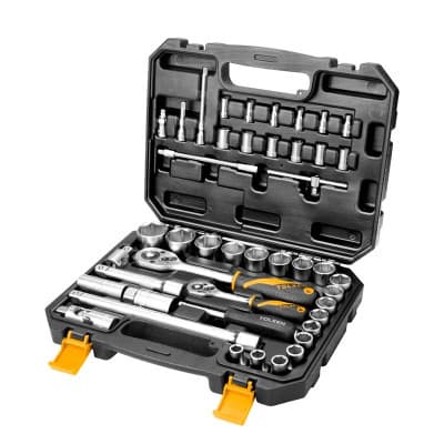 Набір інструментів Tolsen торцевих головок 1/2" та 1/4" ПРОФІ 45 од. (15142)