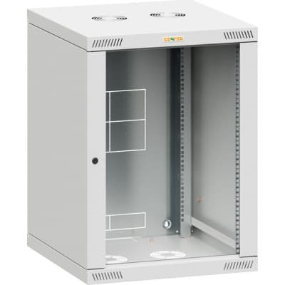Шафа настінна Conteg 12U 19" глибина 600мм, RAL7035 (RQN-12-60/60)