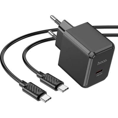 Зарядний пристрій HOCO CS13A Ocean USB-C PD20W + cable USB-C to USB-C Black (6942007603843)