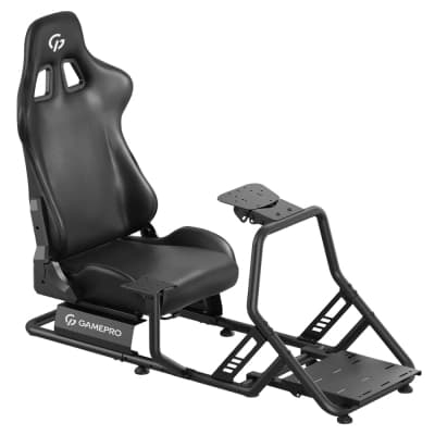 Крісло ігрове GamePro RS100 із кріпленням для керма, педалей та коробки передач Black (RS100)