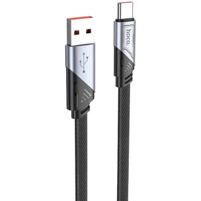 Дата кабель USB 2.0 AM to USB-C 1.2m 5A nylon black HOCO (6942007605007)