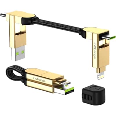 Дата кабель 6in1 inCharge X 0,14m 100W beige Rolling Square (X03WR)