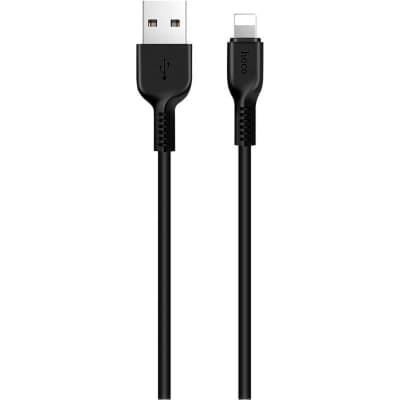 Дата кабель USB 2.0 AM to Lightning 1.0m 2.4A PVC TPE X20 black HOCO (6957531068808)