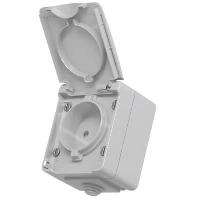 Розетка Videx BINERA IP65 зовнішня 1ая сіра (VF-BNW21-G)