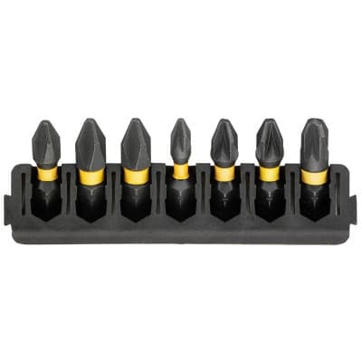 Набір біт DeWALT в касеті для Tough Case,FlexTorq,L 25 мм, Рh1,Рh2 2 шт, Pz1,Pz2 2 шт, Pz3 (DT70809)