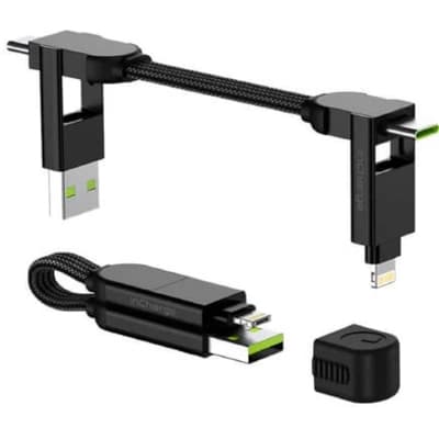 Дата кабель 6in1 inCharge X 0,14m 100W black Rolling Square (X01WR)