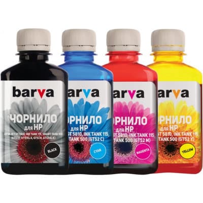 Чорнило Barva HP GT53/GT52, 4x180 мл, BK/C/M/Y (HGT53-180-MP)