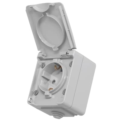 Розетка Videx BINERA IP65 зовнішня 1ая із заземленням сірка (BINERA IP65 наружная 1ая с заземлением сера)