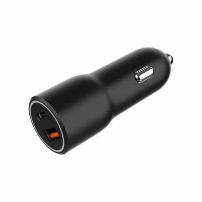 Зарядний пристрій Gembird 1xUSB-A (18W QC3.0) + 1xUSB-C (PD 20W) black (TA-UC-AC2PDQC38-CAR-01)