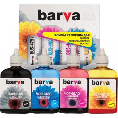 Чорнило Barva Brother 5 4х90 г BK/C/M/Y (BU5-090-MP)