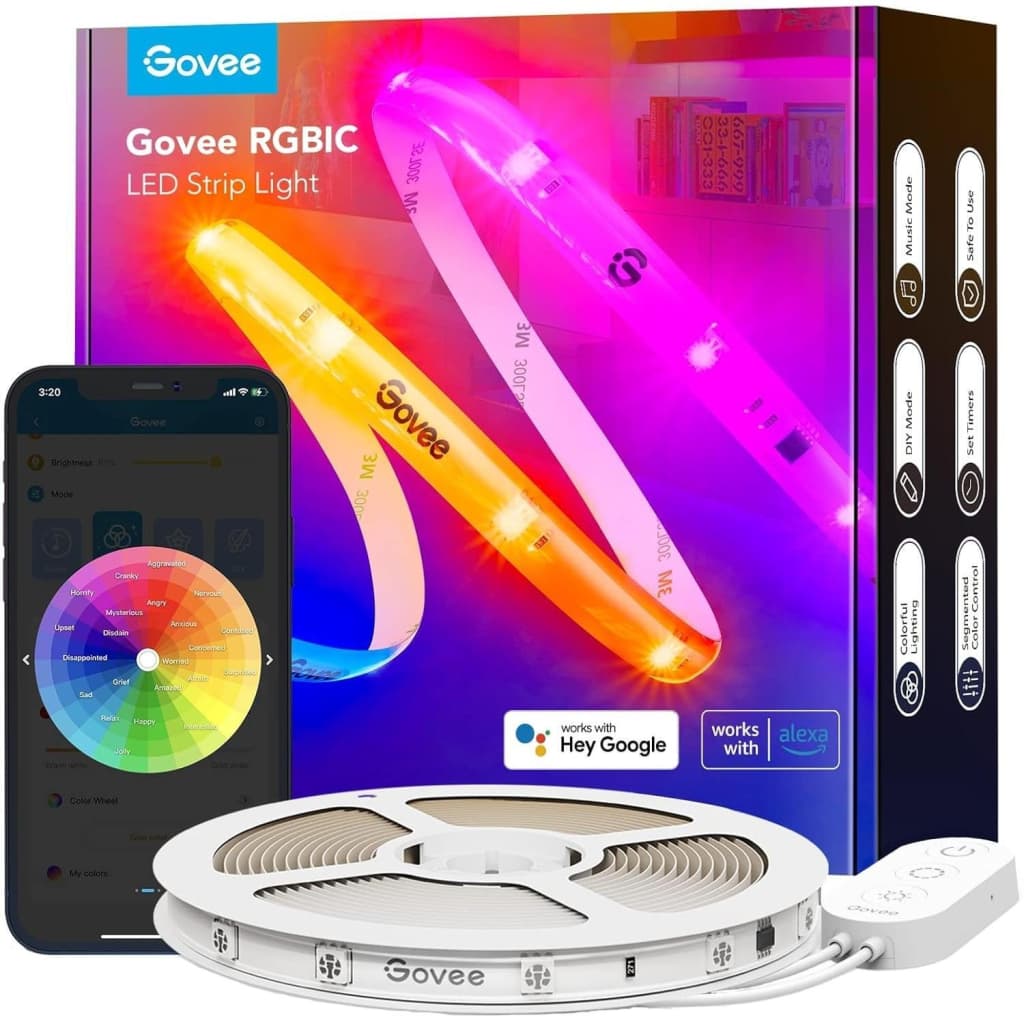 Світлодіодна стрічка Govee H612C S With Protective Coating, 10.0m, RGBICW, WI-FI/Bluetooth, white (H612CCD1)