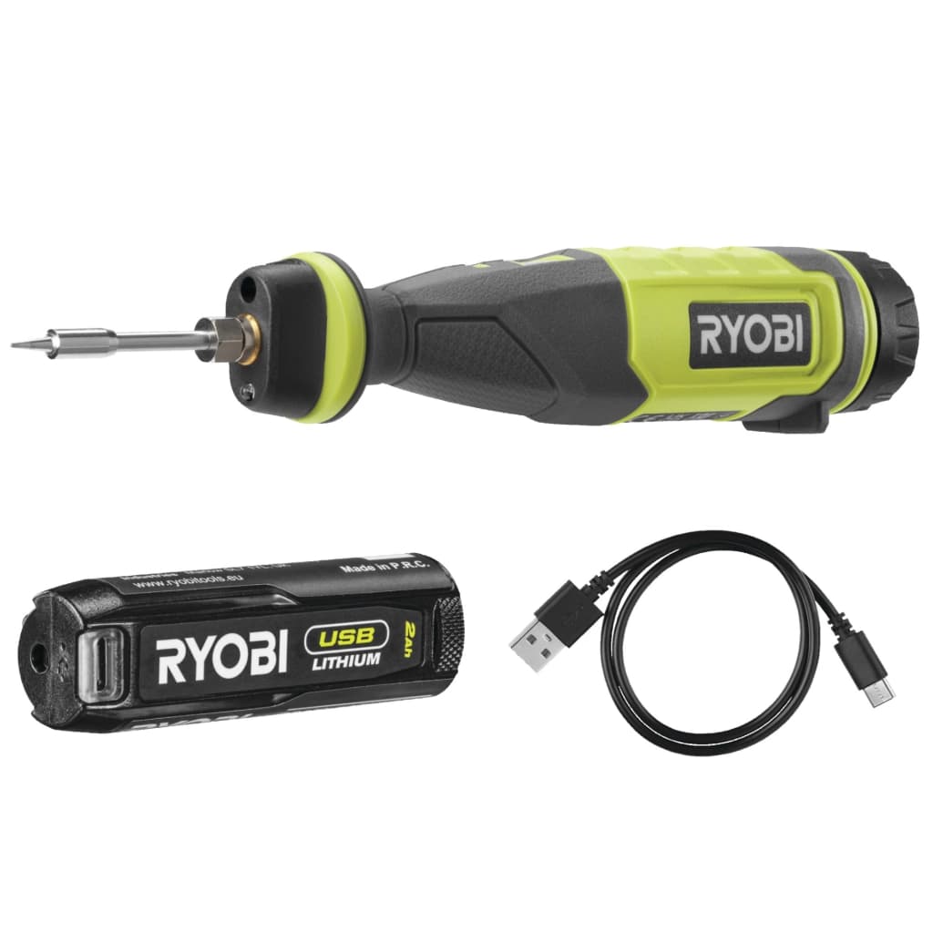 Паяльник електричний Ryobi RSI4-120G акумуляторний, USB, Lithium 4V 2Ah, 460°С, підсвічування (5133006146)