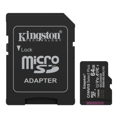 Карта пам'яті Kingston 64GB microSDXC class 10 UHS-I V10 A1 Canvas Select Plus (SDCS3/64GB)