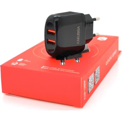Зарядний пристрій KAKUSIGA 2xUSB 12W black (KSC-674-QISHENG-B)