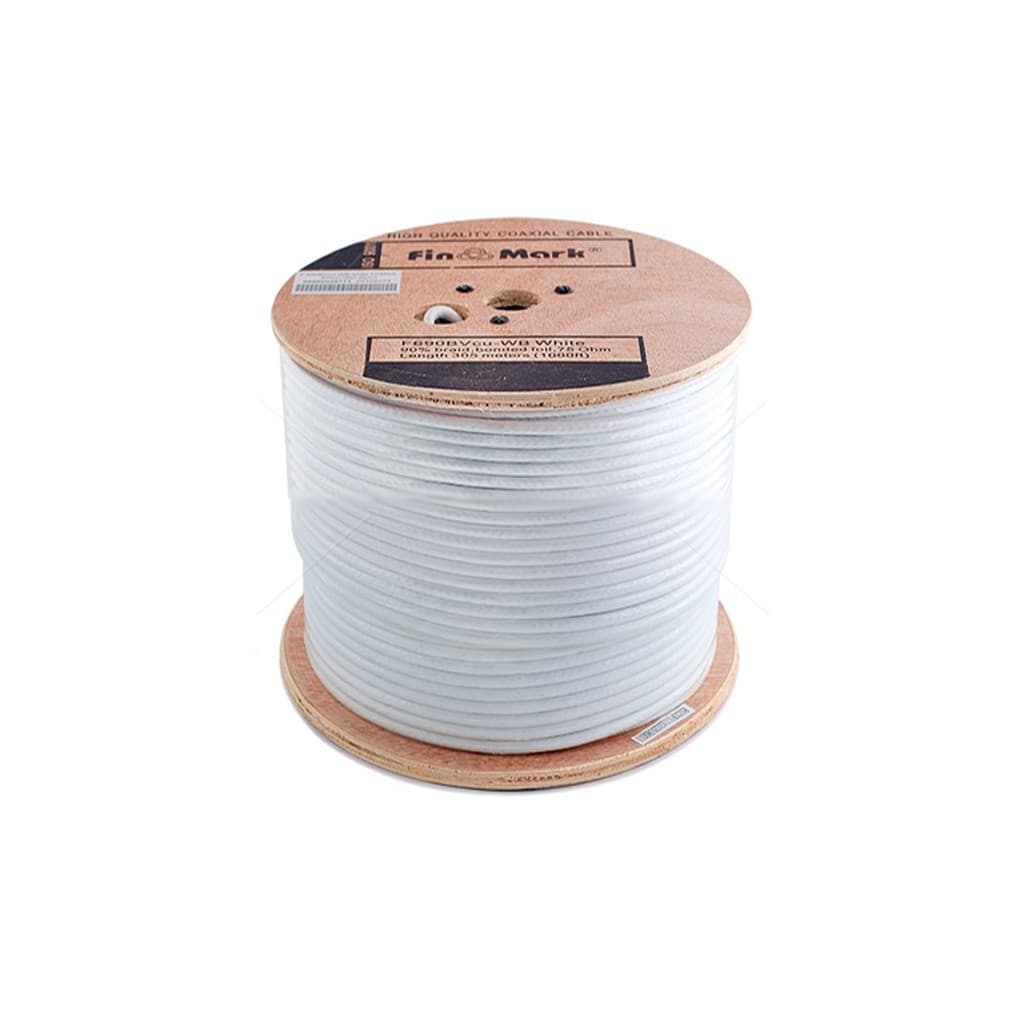 Кабель телевізійний FinMark RG-690 Cu(медь), white, 305м (F690BVcu-WB white/305)