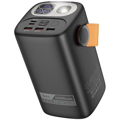 Батарея універсальна HOCO 60000mAh Astrum PD/100W, QC/3.0, LED lamp, Black (DB160 / 714724)