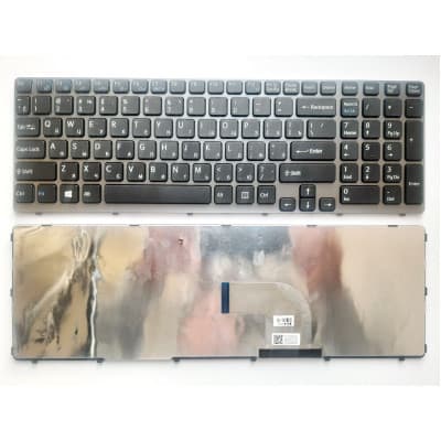 Клавіатура ноутбука Sony SVE15 (E15 Series) черная с серой рамкой UA (A43539)