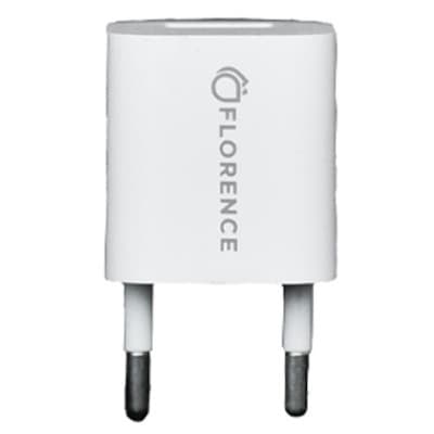 Зарядний пристрій Florence 1USB 1A + microUSB cable white (FL-1000-WM)
