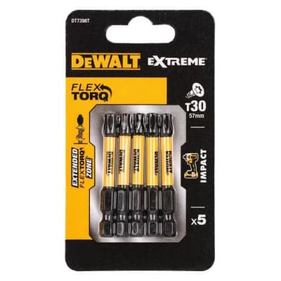 Набір біт DeWALT IMPACT TORSION, ударні, Torx, Т30, L = 57 мм, 5 шт (DT7398T)