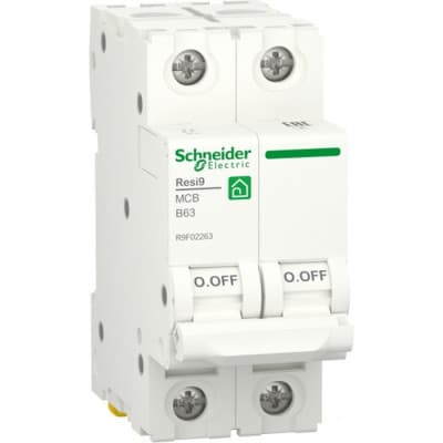 Автоматичний вимикач Schneider Electric RESI9 6kA 2P 63A В (R9F02263)